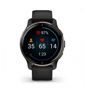 Smartwatch garmin venu 2 plus, 1.30inch, curea silicon, slate black