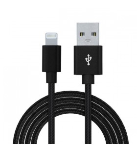 Cablu alimentare si date spacer, pt. smartphone, usb 2.0 (t) la micro-usb 2.0 (t), braided,,retail pack, 1.8m, black,&nbsp "spdc-micro-brd-bk-1.8" (include tv 0.06 lei)