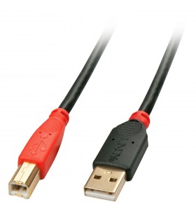 Lindy 42761 cabluri usb 10 m usb 2.0 usb a usb b negru, roşu