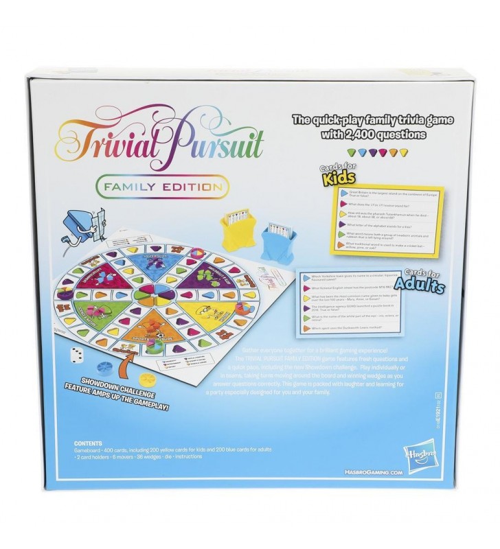 Hasbro trivial pursuit family edition board game trivia