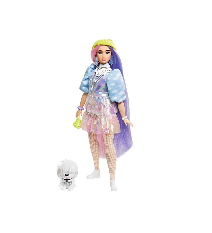 Barbie extra doll no2 in shimmery look with pet puppy