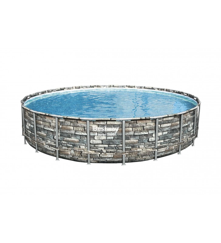 Bestway power steel 56889 piscine supraterane piscină cadru rotundă 40377 l multicolor