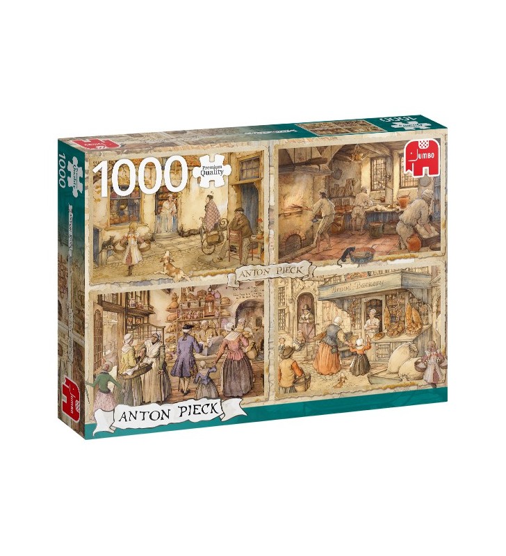 Premium collection anton pieck, bakers from the 19th century 1000 pcs puzzle (cu imagine) fierăstrău 1000 buc. istorie