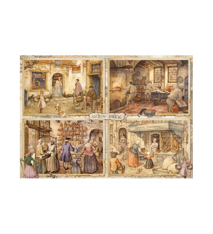Premium collection anton pieck, bakers from the 19th century 1000 pcs puzzle (cu imagine) fierăstrău 1000 buc. istorie