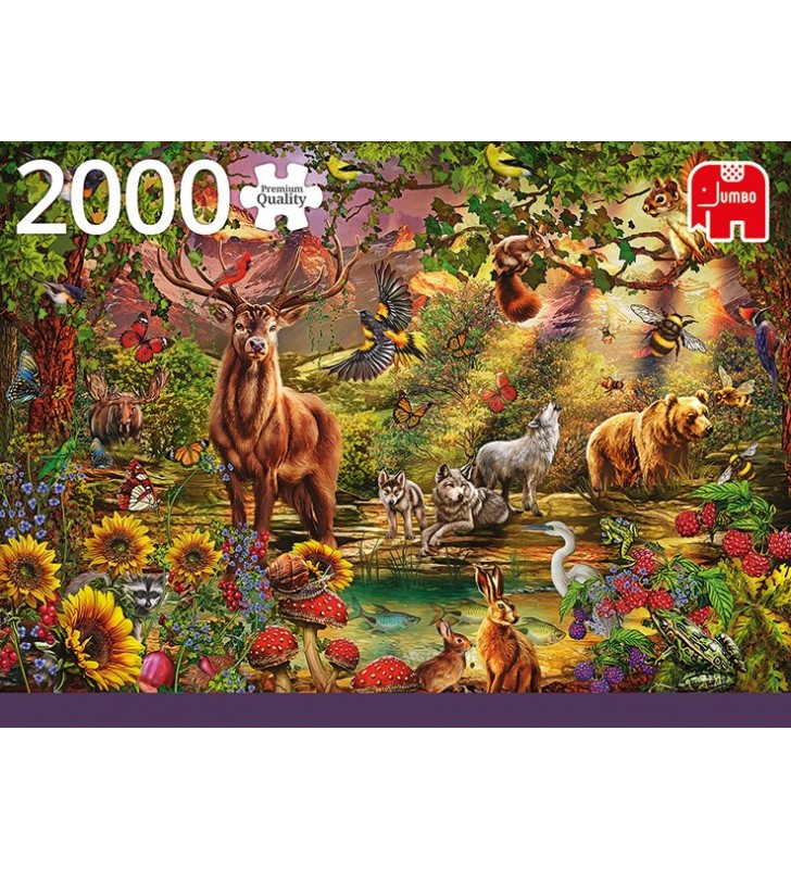 Premium collection magic forest at sunset 2000 pcs puzzle (cu imagine) fierăstrău 2000 buc. floră & faună