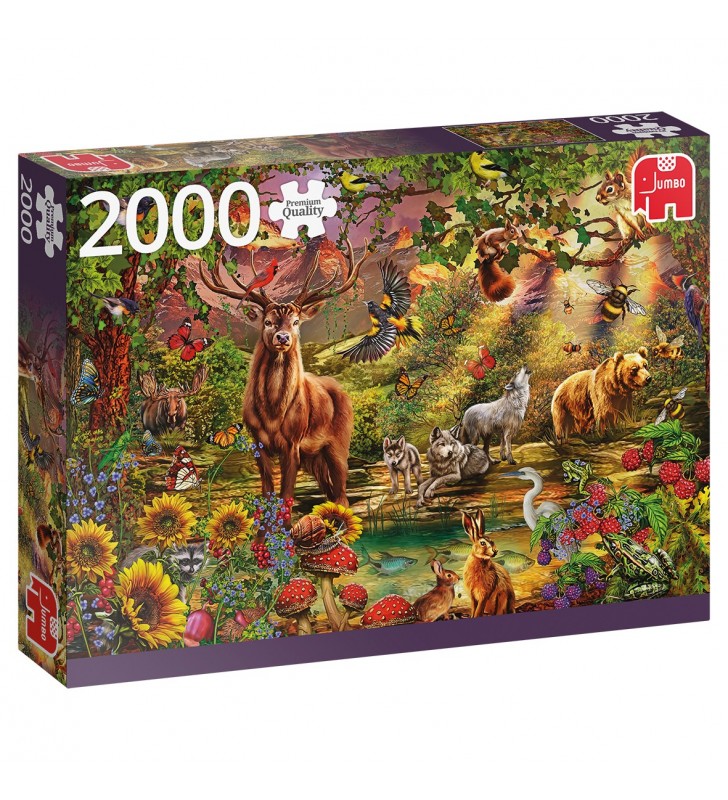 Premium collection magic forest at sunset 2000 pcs puzzle (cu imagine) fierăstrău 2000 buc. floră & faună