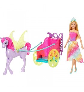 Barbie dreamtopia princess with fantasy horse & chariot