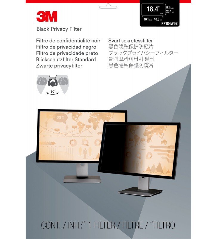 3m 7000059562 filtre de protecție pentru monitor filtru confidențialitate ecran fără cadru 46,7 cm (18.4")