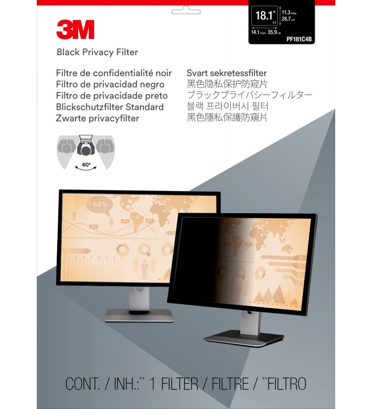 3m 7000059560 filtre de protecție pentru monitor filtru confidențialitate ecran fără cadru 46 cm (18.1")
