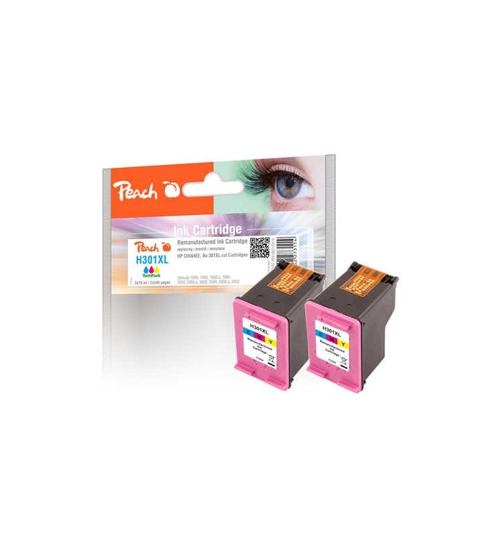 Peach pi300-486 cartușe cu cerneală 2 buc. compatibil productivitate înaltă (xl) cyan, magenta, galben