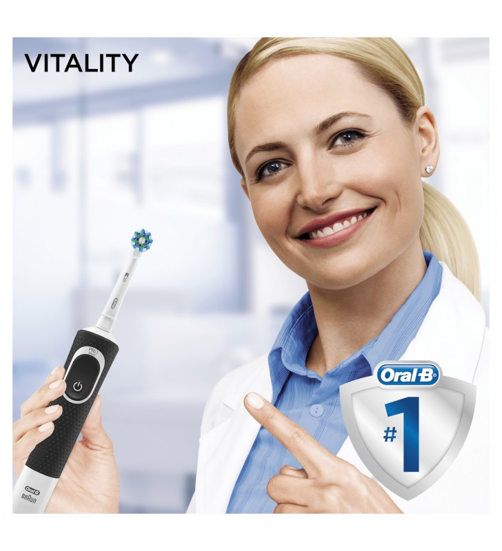 Oral-b vitality 100 crossaction adult periuță de dinți rotativă-oscilantă negru, alb