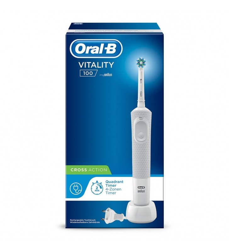 Oral-b vitality 100 crossaction adult periuță de dinți rotativă-oscilantă alb