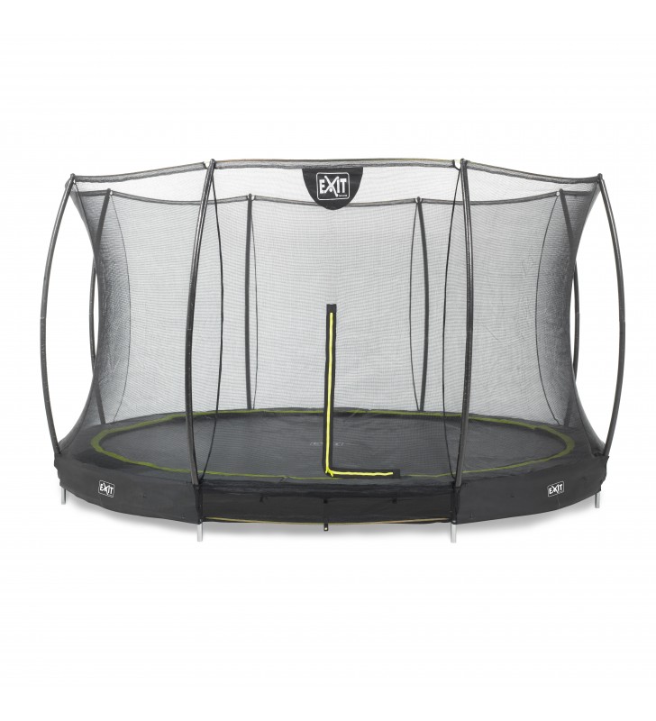 Exit silhouette ground trampoline ø366cm with safety net - black exterior rotunde arc elicoidal trambulină îngropată
