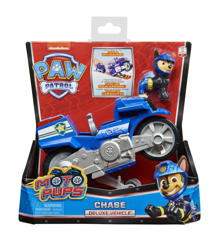 Paw patrol moto pups chase’s deluxe pull back motorcycle vehicle