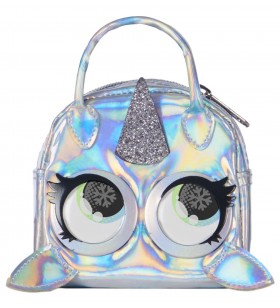 Purse pets micros, narwow narwhal stylish small purse with eye roll feature argint băiat/fată geantă de mână