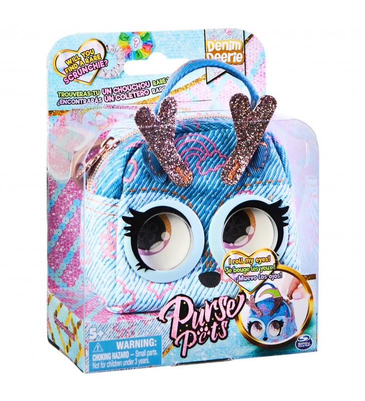 Purse pets micros, denim deerie stylish small purse with eye roll feature albastru băiat/fată geantă de mână