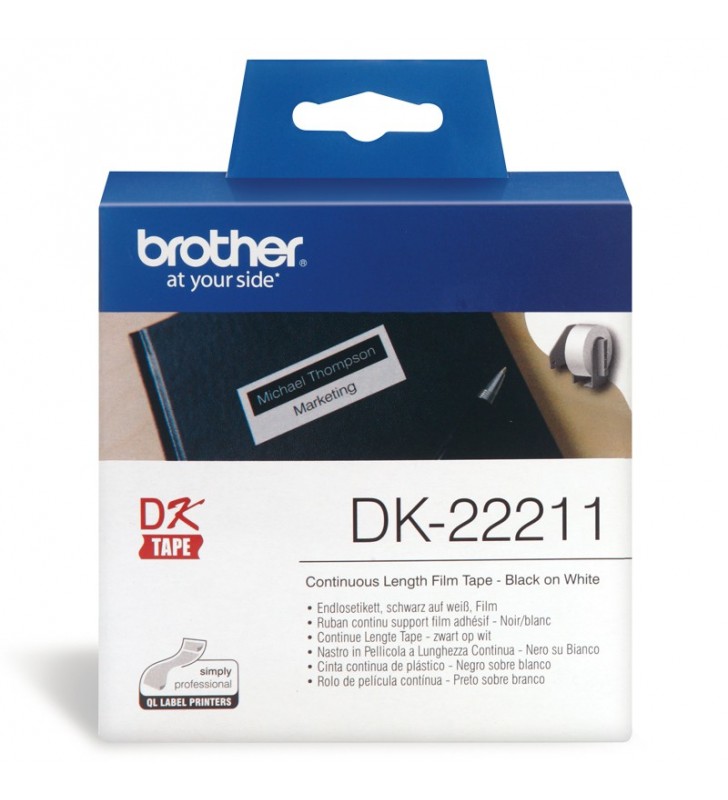 Brother dk-22211 benzi pentru etichete negru pe alb