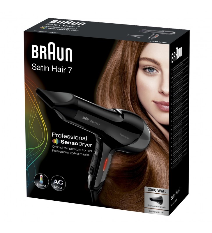 Braun satin hair 7 hd 780 2000 w negru