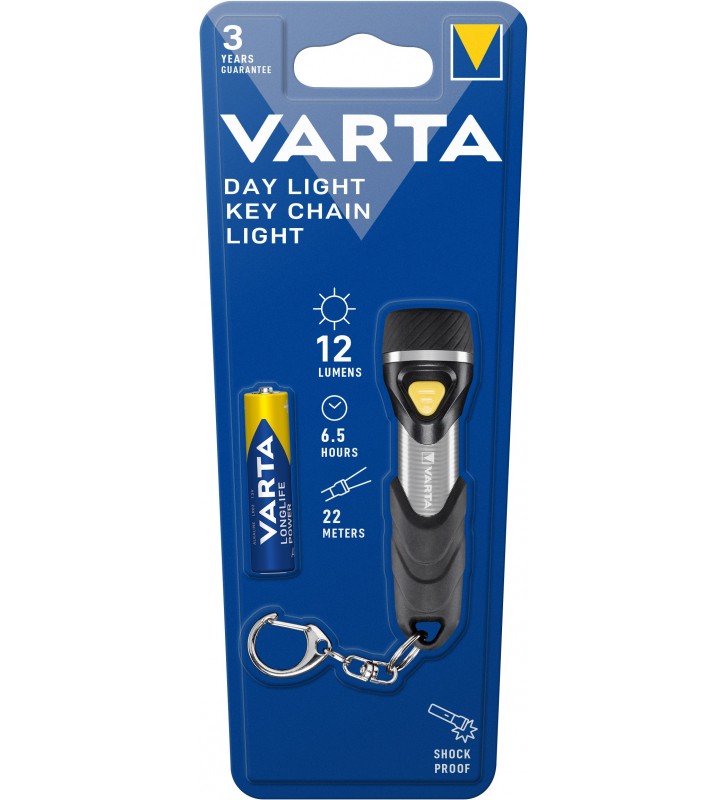 Varta day light key chain light aluminiu, negru lanternă breloc led