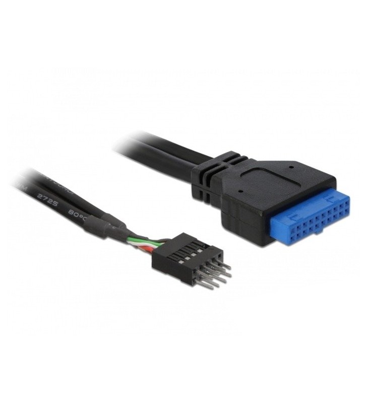 Cablu adaptor delock  mufă antet usb 3.0 pini - mufă antet usb 2.0 pini