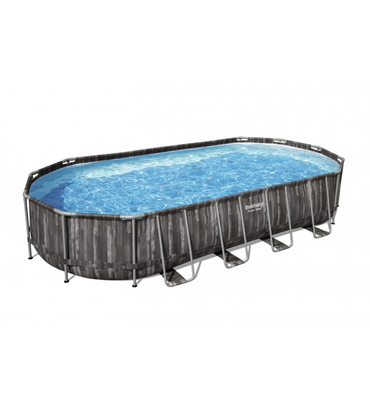 Bestway 5611t piscine supraterane piscină cadru ovală 25495 l lemn