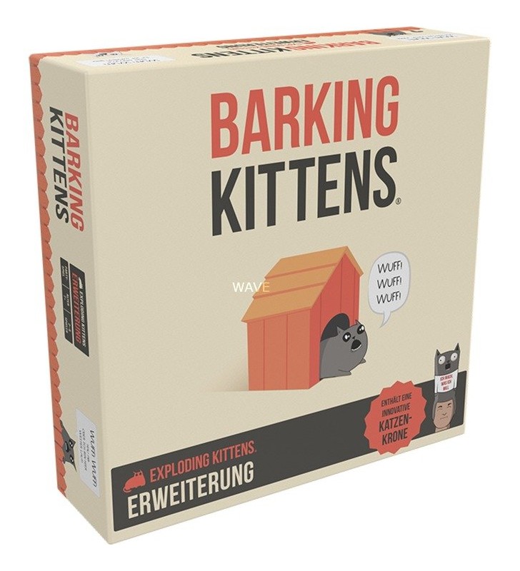 Asmodee  exploding kittens - barking kittens, pachet de cărți