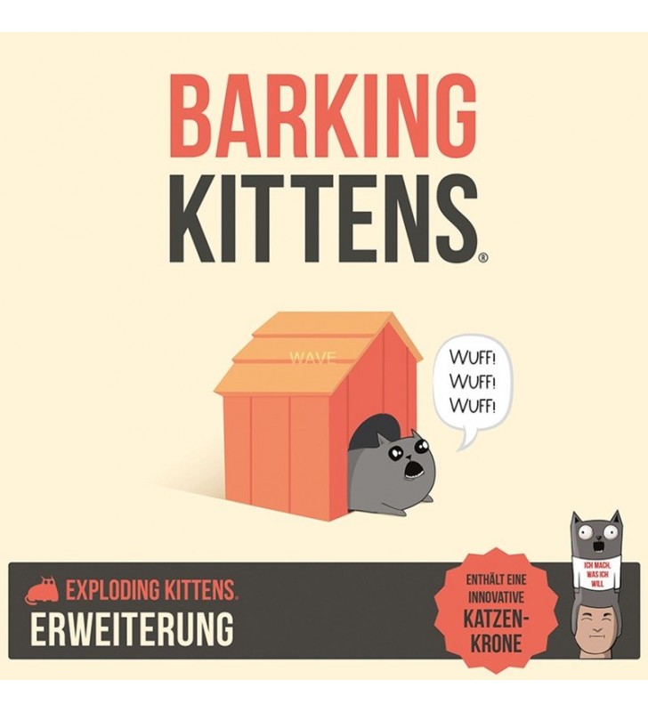 Asmodee  exploding kittens - barking kittens, pachet de cărți