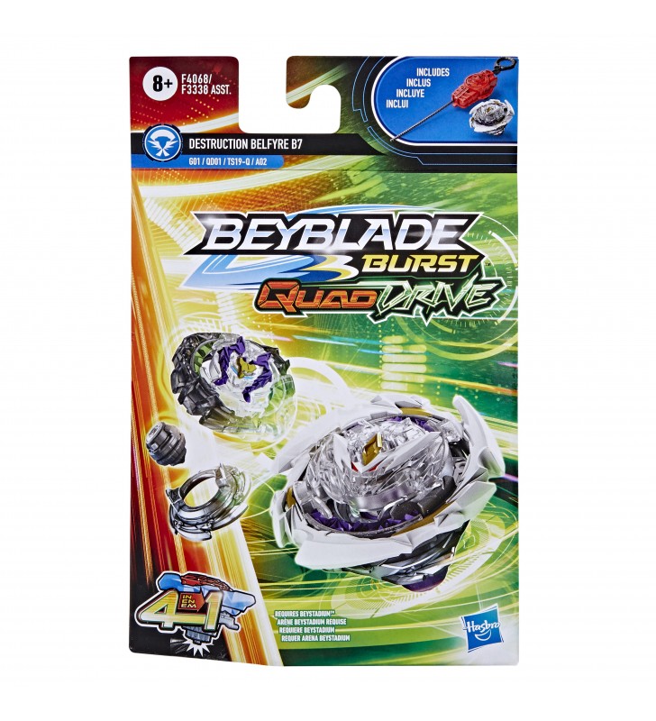 Beyblade quad drive starter pack destruction belfyre pistol cu elice de aruncat