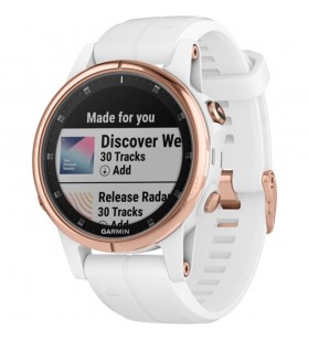 Smartwatch fenix 5s plus sapphire edition roz auriu si curea piele alb