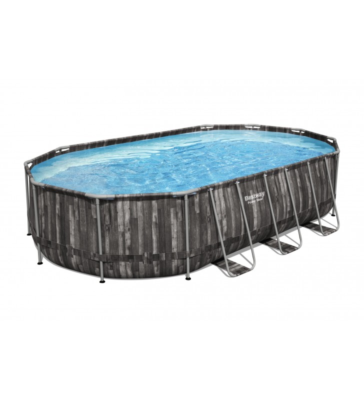 Bestway 5611r piscine supraterane piscină cadru ovală 20241 l lemn