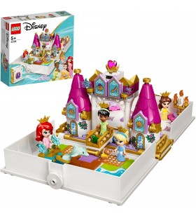 Lego  43193 disney princess storybook adventures cu jucărie de construcție ariel, belle, cenușăreasa și tiana