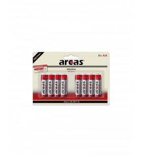Baterie arcas high power aa r6 1,5v alcalina set 8 buc.
