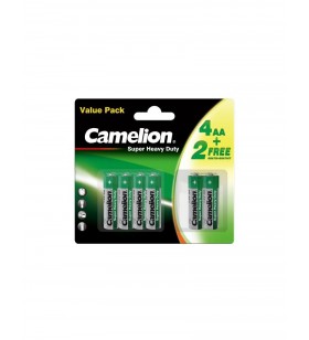 Baterie camelion super heavy duty aa r6 1,5v zinc carbon 4+2  set 6 buc.