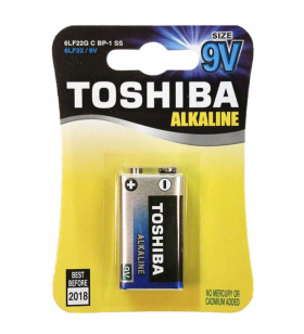 Baterie toshiba alkaline 9v 6f22 6lr61 alcalina set 1 buc.