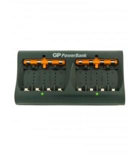 Incarcator gp batteries pb22gs mega pentru 8 acumulatori aa r6 sau aaa r3 ni-mh