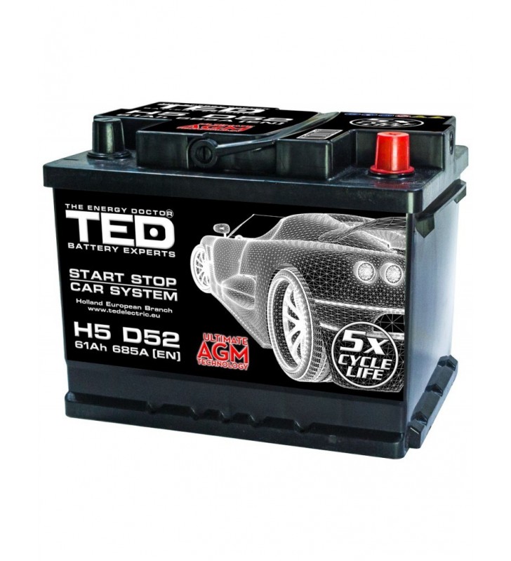 Acumulator auto start stop ted electric 12v 61ah 685a