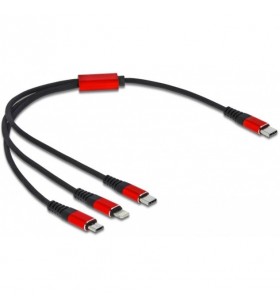 Cablu de încărcare usb delock  3-în-1 usb-c - lightning + micro usb + usb-c