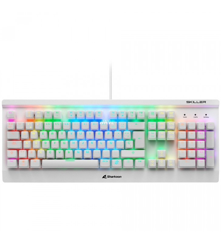Sharkoon  skiller sgk3 white, tastatură pentru jocuri