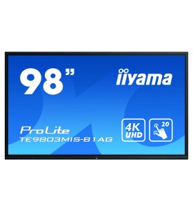 Iiyama prolite te9803mis-b1ag monitoare cu ecran tactil 2,48 m (97.5") 3840 x 2160 pixel multi-touch multi-gestual negru