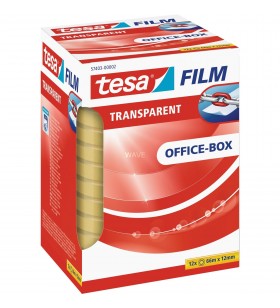 Tesa  tesafilm transparent, 12 role, 12mm, cutie office, banda adeziva
