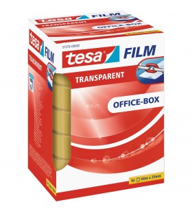 Tesa  tesafilm transparent, 6 role, 25mm, cutie office, banda adeziva