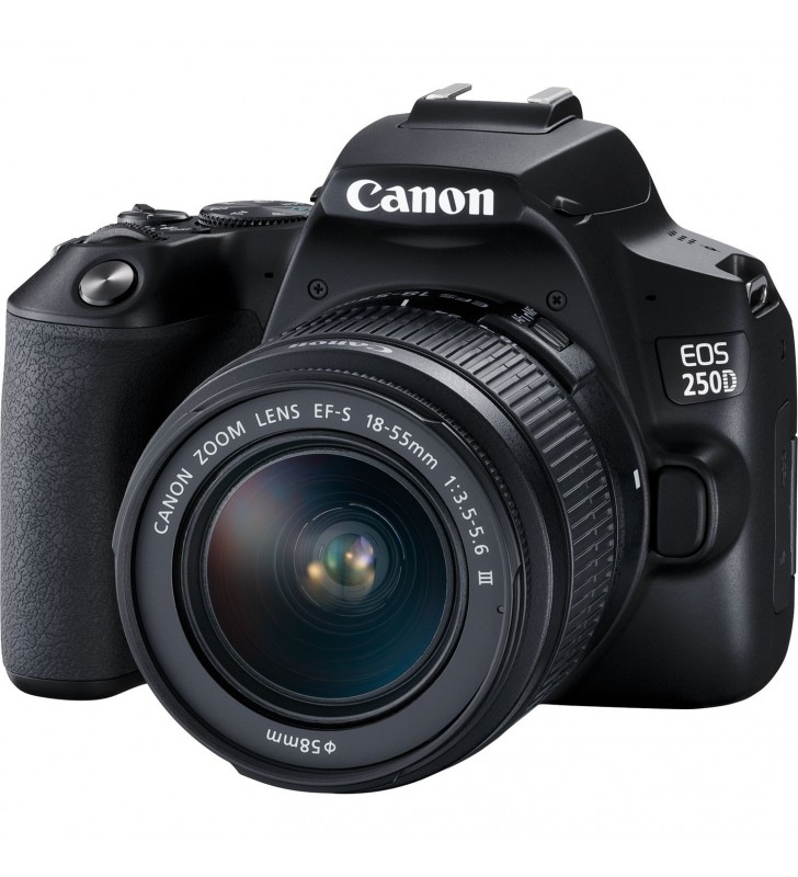 Canon eos 250d + ef-s 18-55mm f/3.5-5.6 iii trusă cameră slr 24,1 mp cmos 6000 x 4000 pixel negru