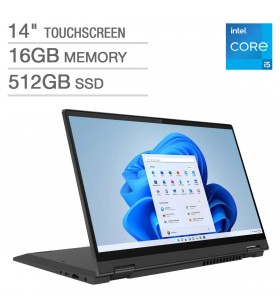 Laptop 2 in 1 lenovo ideapad flex 5 14itl05 cu procesor intel core i5-1135g7, 14", full hd, 8gb, 512gb ssd, intel iris xe graphics, windows 11 home, platinum grey