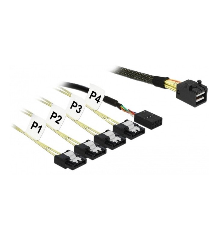 Cablu adaptor delock  mini sas hd sff-8643 - 4x sata 7pin