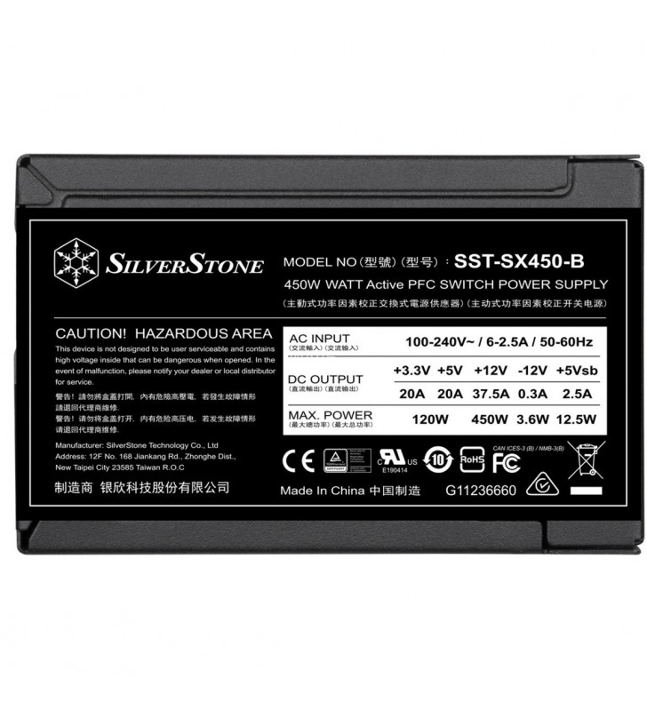 Silverstone  sst-sx450-b 450w, sursa pc (negru, 450 wați)