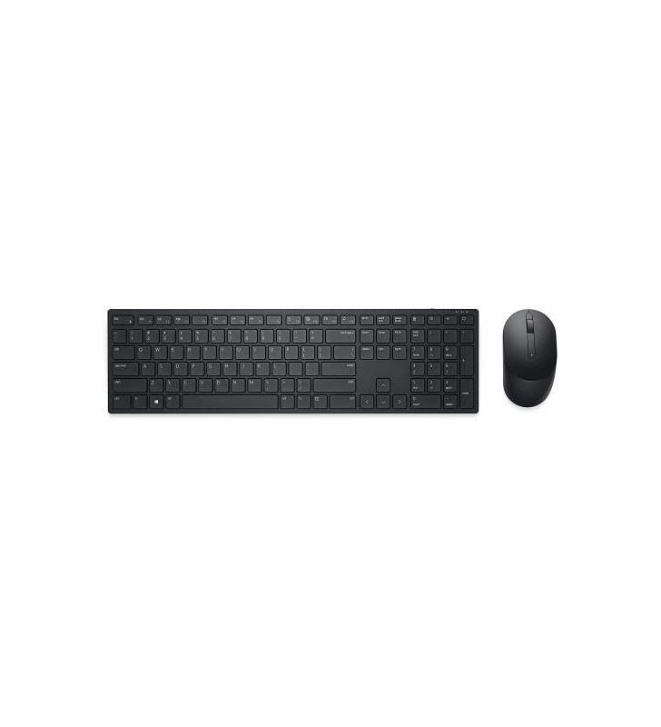 Kit wireless tastatura dell km3322w, usb, black + mouse optic, usb, black