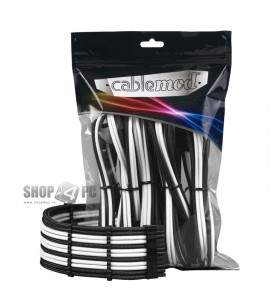 Set cabluri prelungitoare cablemod pro modmesh, cleme incluse, black/white, cm-pcab-bkit-nkkw-3pk-r