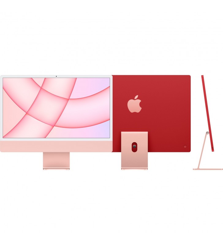 Apple  imac 24" m1 8-core cu ecran retina 4.5k cto, sistem mac (roșu/rosé, macos big sur, greacă)