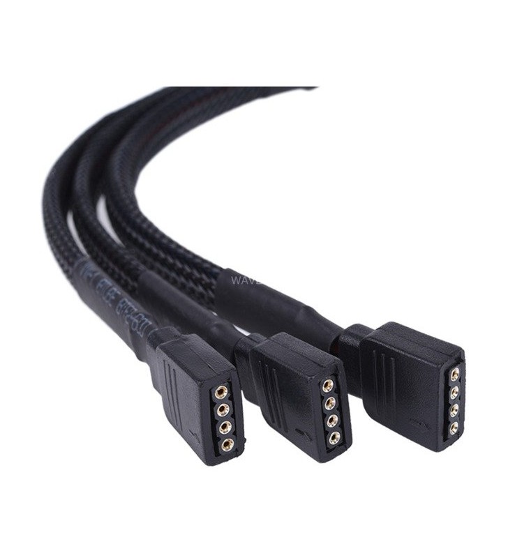 Cablu y alphacool  rgb cu 4 pini - 3x 4 pini (negru, 30 cm)
