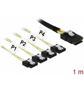 Cablu adaptor delock  mini sas sff-8087 - 4x sata 7pin (1 metru)